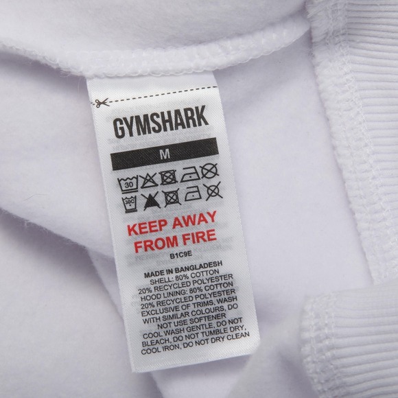 Gymshark Hoodie Womens M White I Love Squats Devil Graphic Fleece Oversized - Picture 6 of 12